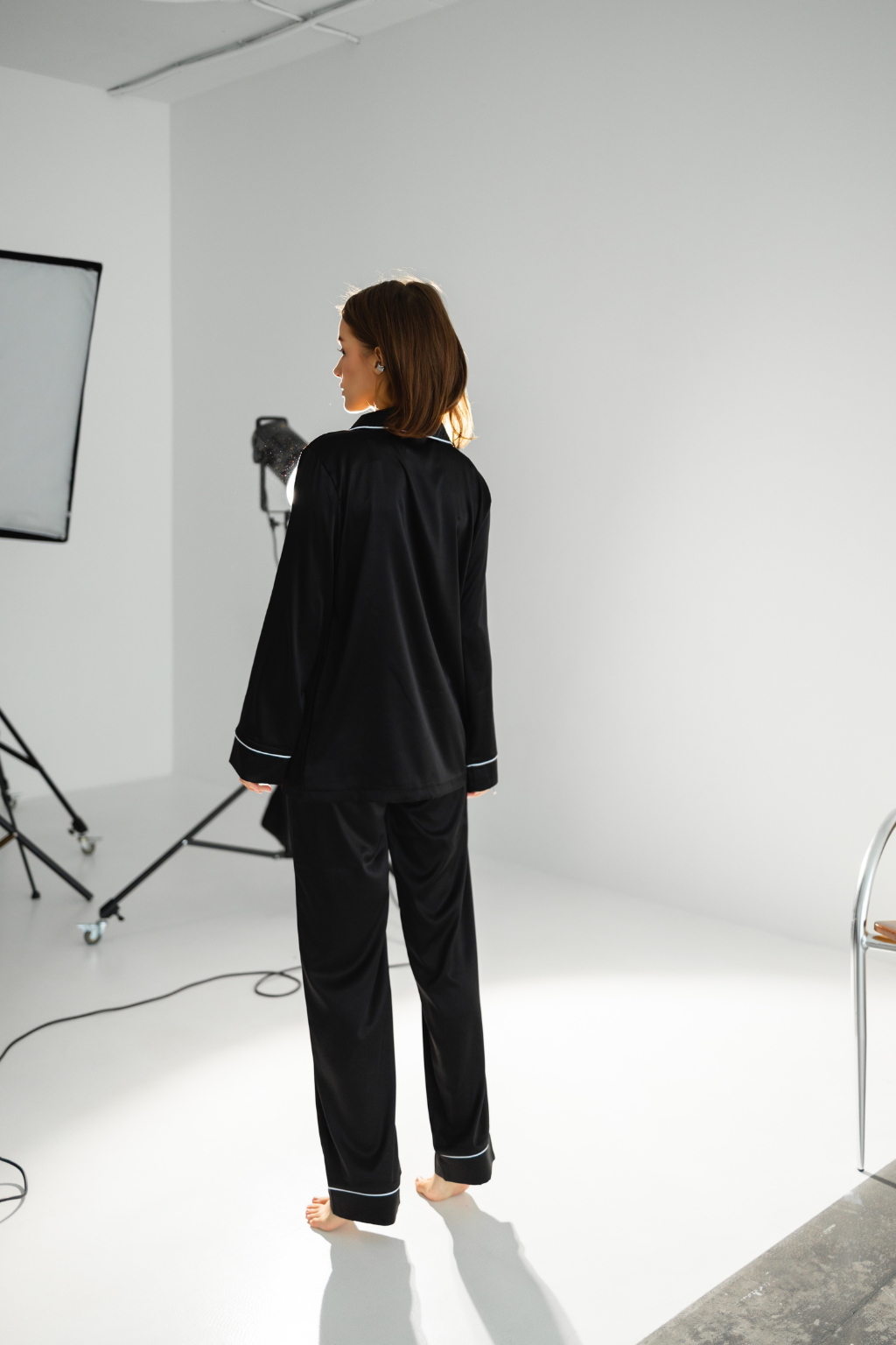 EFFORTLESS | Pyjama-Hose und Hemd • Schwarzer Anthrazit