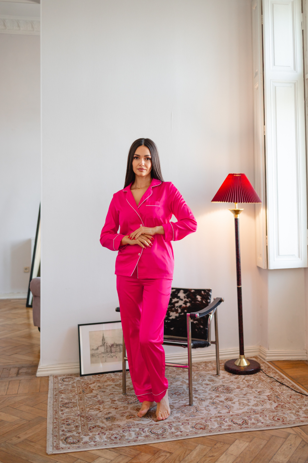 EFFORTLESS | Pyjama-Hose und Hemd • Karamell-Taupe